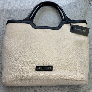 Rachel Zoe cream and black canvas tote